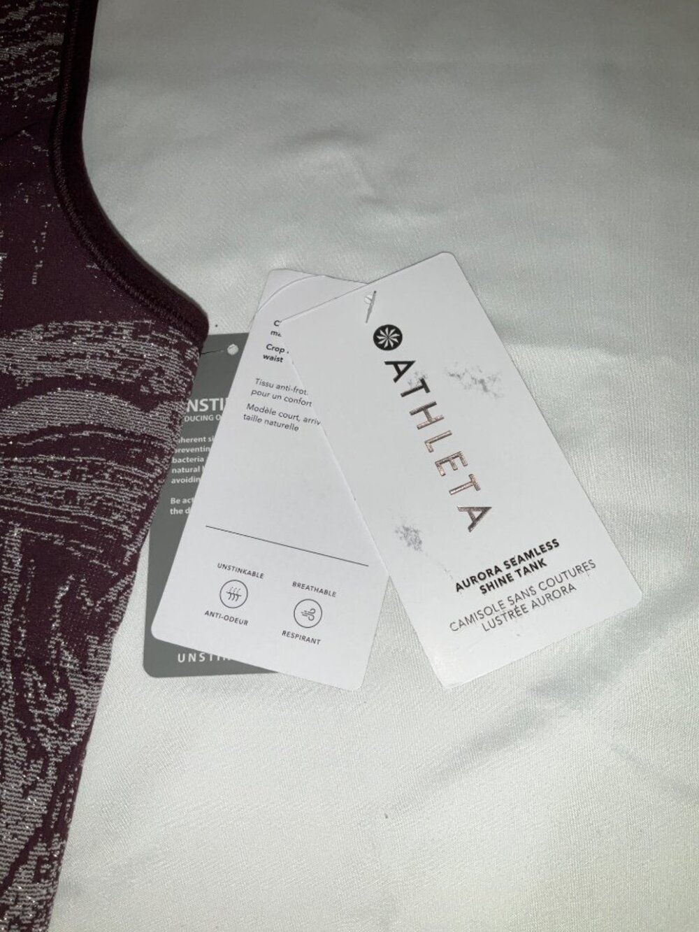 Athleta NEW Aurora Seamless Shine Tank In Spiced Cabernet Medium - Picture 5 of 6